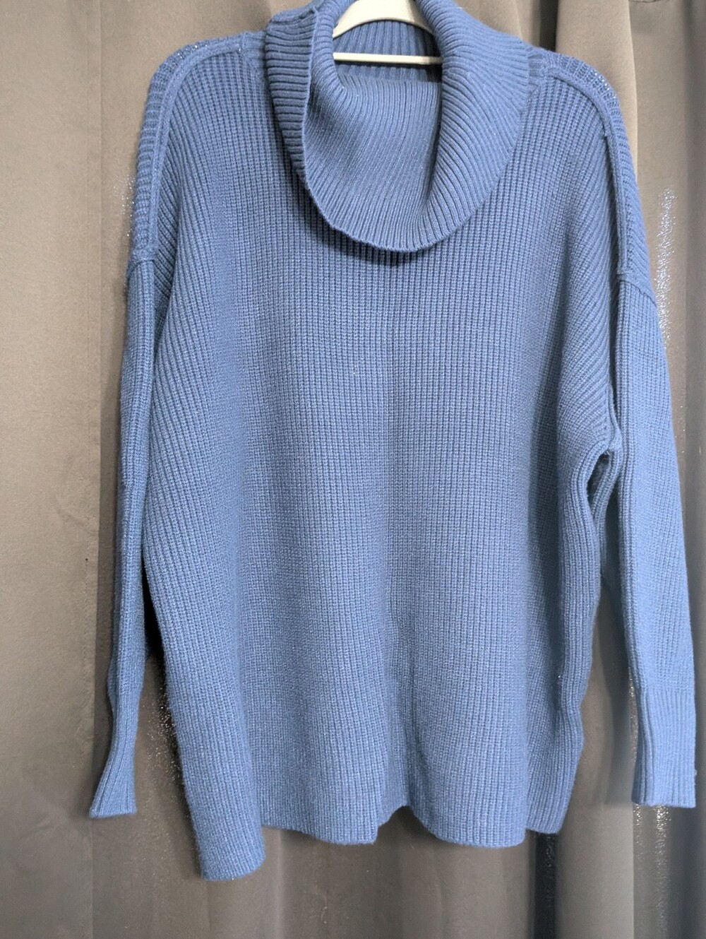 Navy Rib-Knit Women’s Sweater